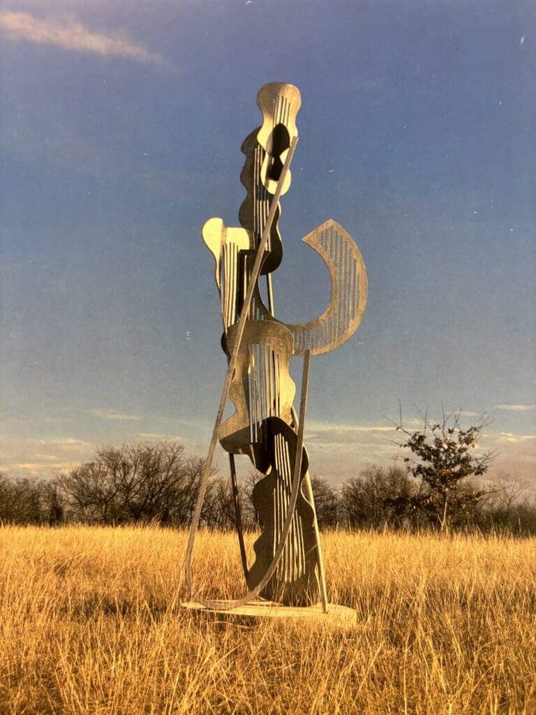 Mac Whitney's "Potosi," 1990. Stainless steel sculpture. (Photo by Les Wollam. Courtesy Harris Gallery)