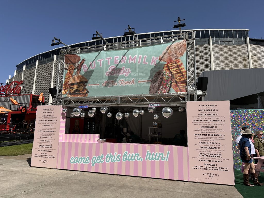 Berg Hospitality Group's Buttermilk Baby stand outside of The Ranch + Steakhouse at the Houston rodeo (Photo by Shelby Hodge)