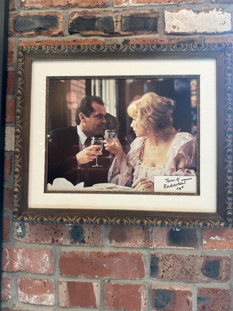 The photo of Jack Nicholson and Shirley MacLaine from the 'Terms of Endearment' film hangs in the expanded bar at Brennan's Houston.