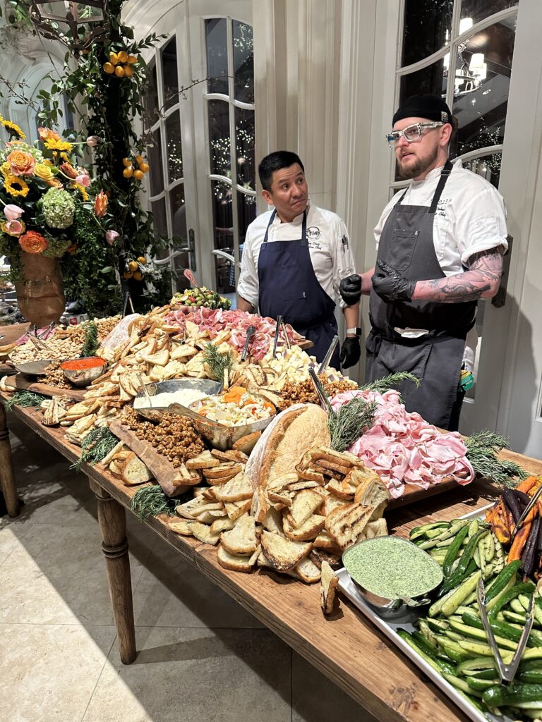 One of the amazing food stations feed the 600 guests at the Rockets Clutch City Foundation gala held on the grounds of the Fertitta family home in River Oaks. (Photo by Shelby Hodge)