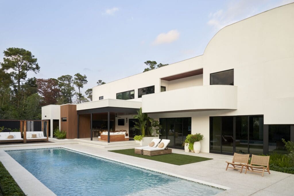 The in-ground pool stretches 50 feet in length (Photo by Pär Bengtsson)