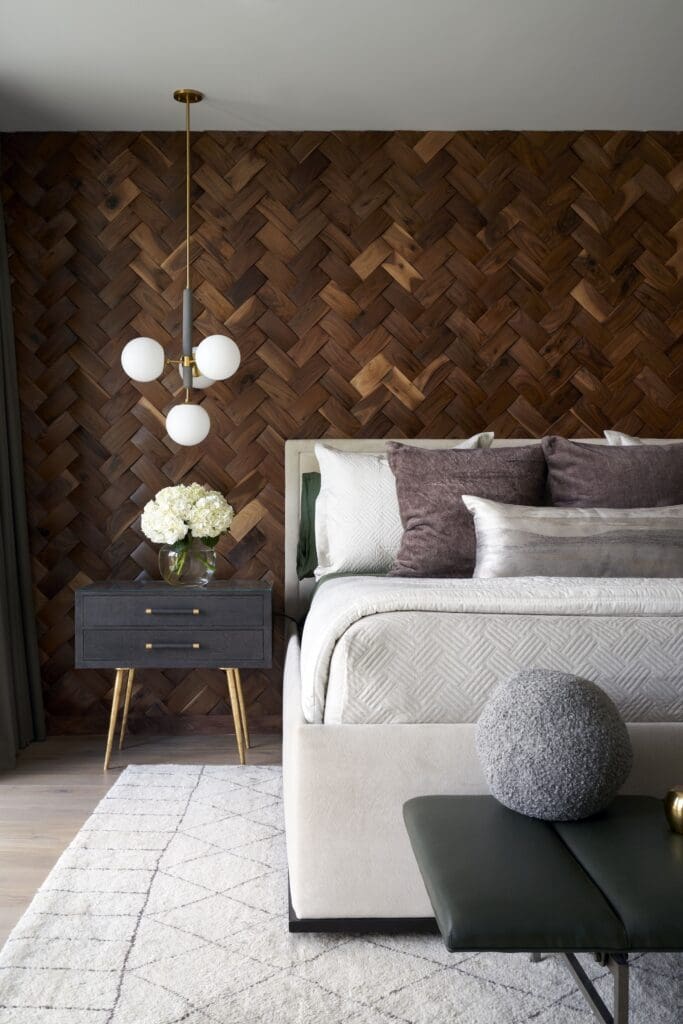 Detailing of design work in the primary bedroom at 4004 Inverness (Photo by  Pär Bengtsson)