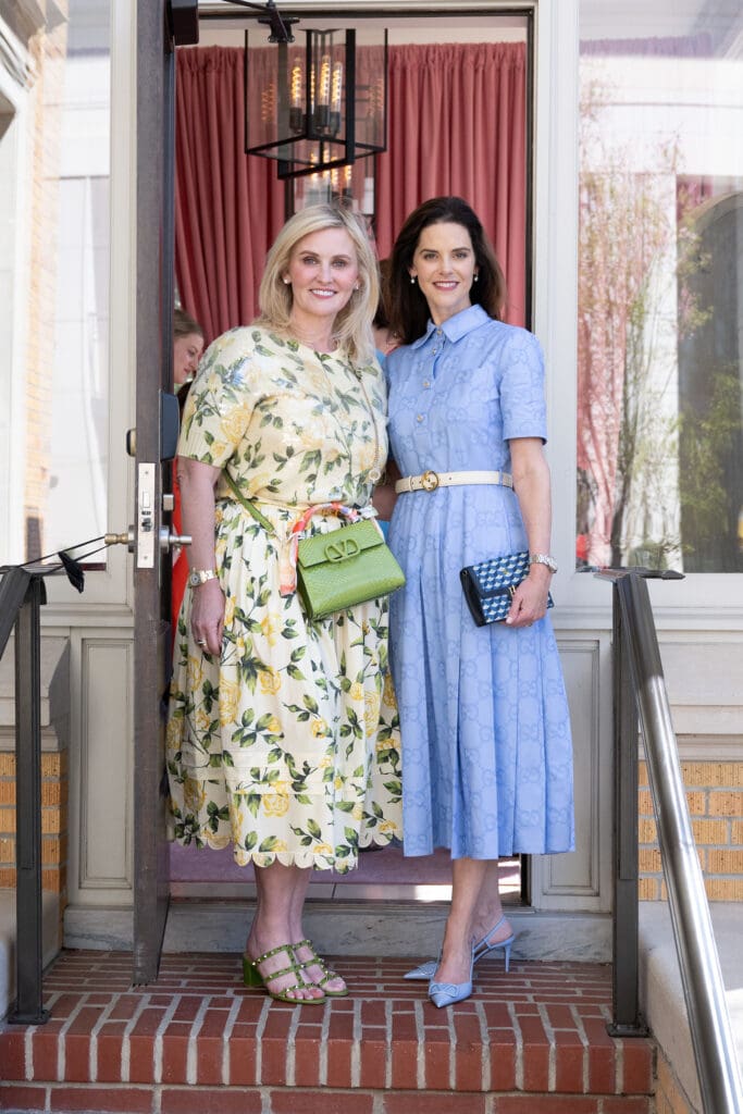 Jennifer Allison, Ann Ayre at the Neiman Marcus Roger Vivier luncheon at La Colombe d'Or. (Photo by Wilson Parish)