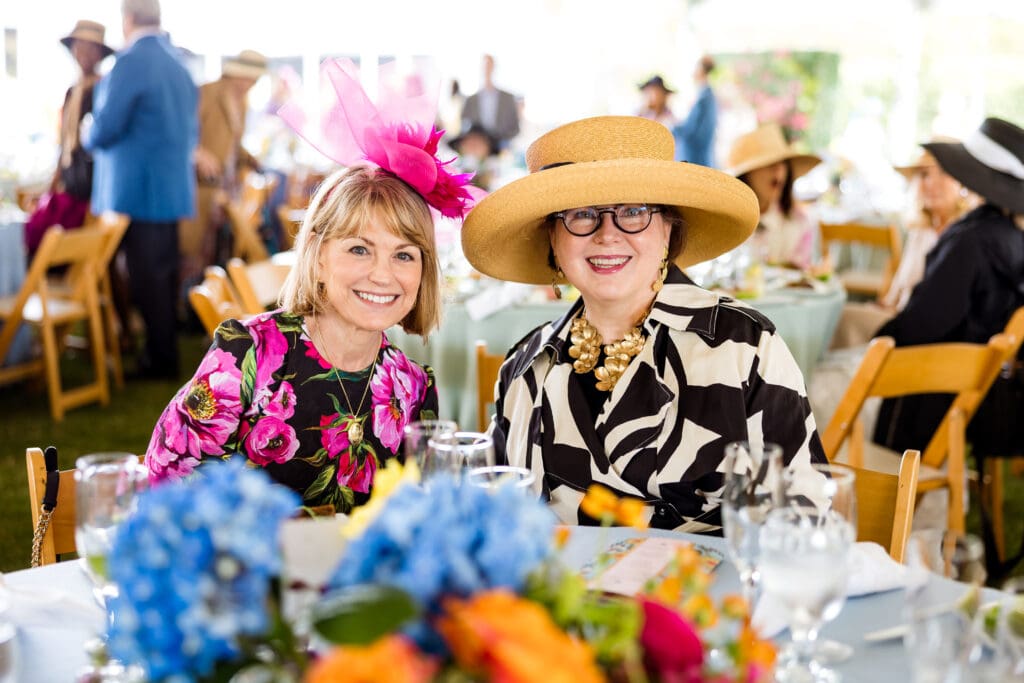 Kelley Lubanko, Shawn Stephens at the 'Hats in the Park' luncheon benefiting Hermann Park Conservancy.  (Photo by Hung L. Truong)