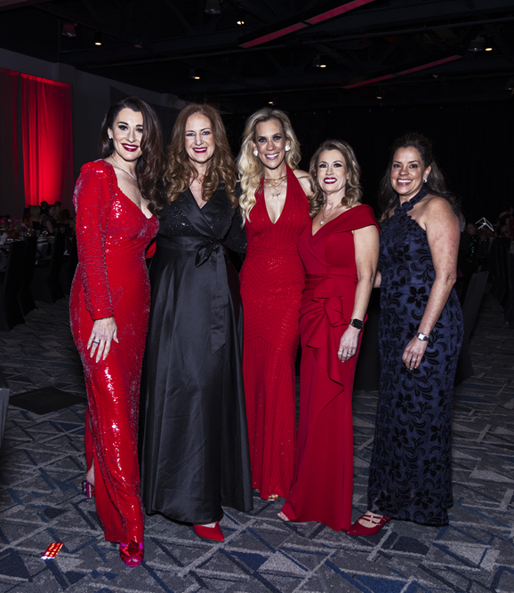 Michelle Little, Lisa Fenley, Missy Herndon, Sue Netherton and Andrea Click enjoyed the Heart Ball at The Woodlands Waterway Marriott. (Photo by 209 Photobooth Company)