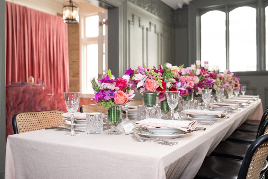 Decor at the Neiman Marcus Roger Vivier luncheon at La Colombe d'Or. (Photo by Wilson Parish)