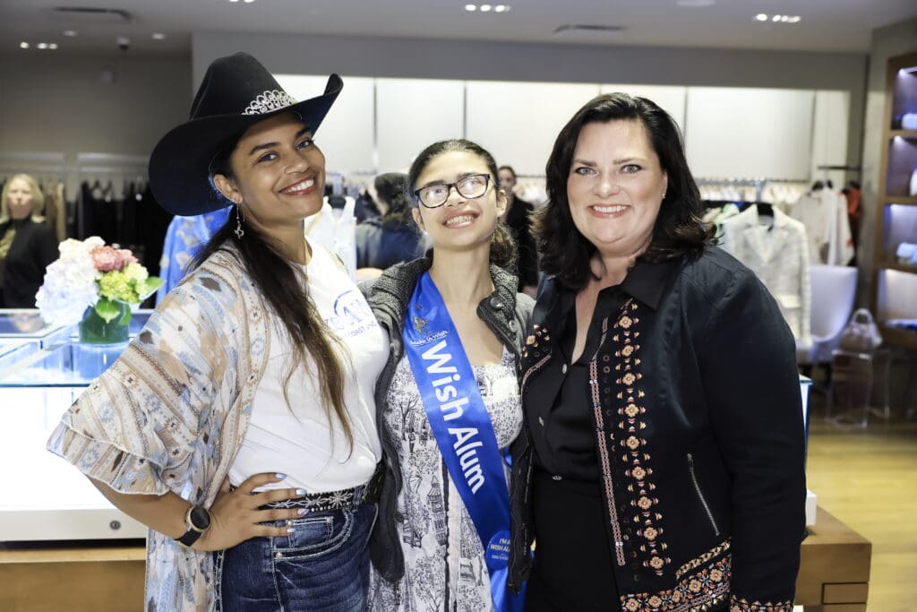Sagirah Norris, Make-A-Wish alum Anastasja Jankowsk, Shelly Millwee at the Elizabeth Anthony kick-off for the Make-A-Wish gala (Photo by Quy Tran)