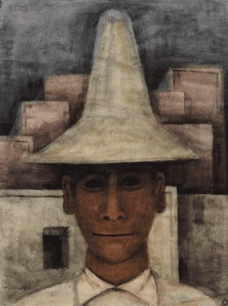 Rufino Tamayo’s "Man with Tall Hat (Hombre con sombrero alto)," circa 1930, at Amon Carter Museum of American Art (COLLECTION LACMA. © 2024 Tamayo Heirs / Mexico / ARS, NYC. Photo © Museum Associates/LACMA.)