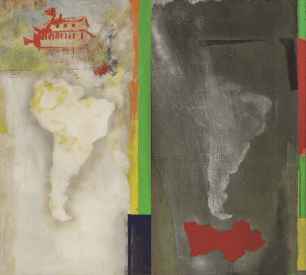 Frank Bowling’s "Plus Mother’s House," 1968, at Modern Art Museum of Fort Worth. (© 2025 Frank Bowling.
All Rights Reserved / ARS, nyc / DACS, London.)