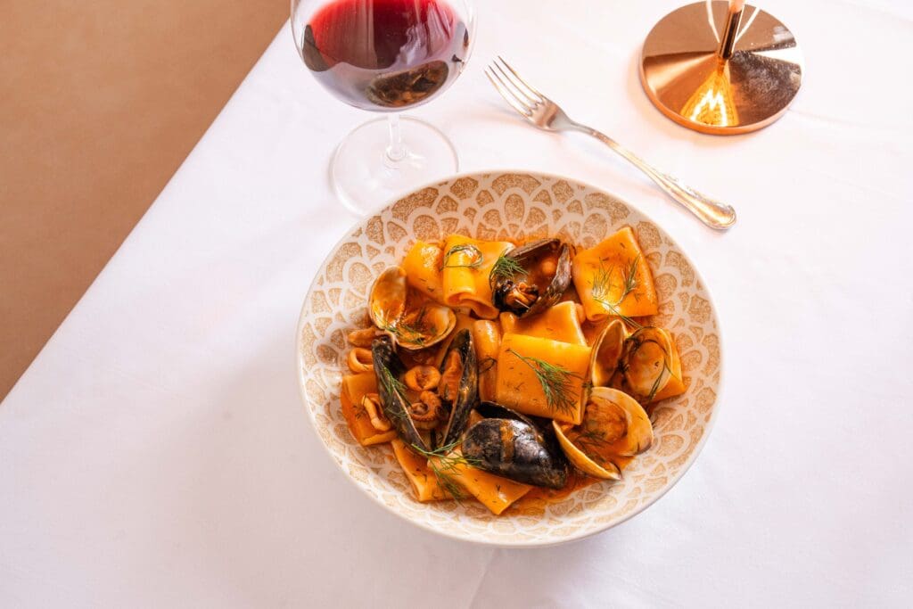 Pastas like the Seafood Paccheri are a Tavola menu highlight. (Photo by Michael Anthony)