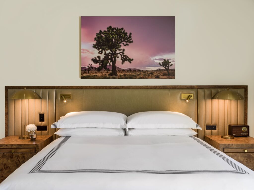 Each guest room features a private balcony, SFERRA linens, signature D.S. & DURGA bath amenities, plush robes and slippers, blackout curtains, and more.