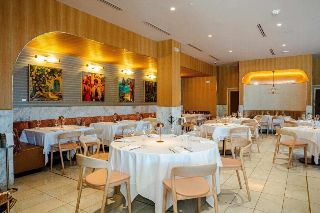 The upscale Italian eatery serves dishes that explore the various regions of Italy in a high-energy, ultra glamorous atmosphere.