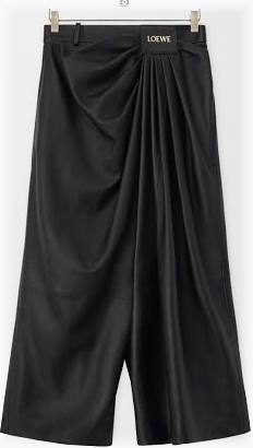 Loewe Cropped draped trousers in nappa lambskin (Photo by Khristio)