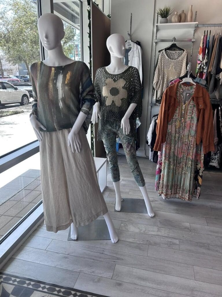 Dresses, tops, pants and separates are available in natural fabrics. (Photo by Laura Landsbaum)