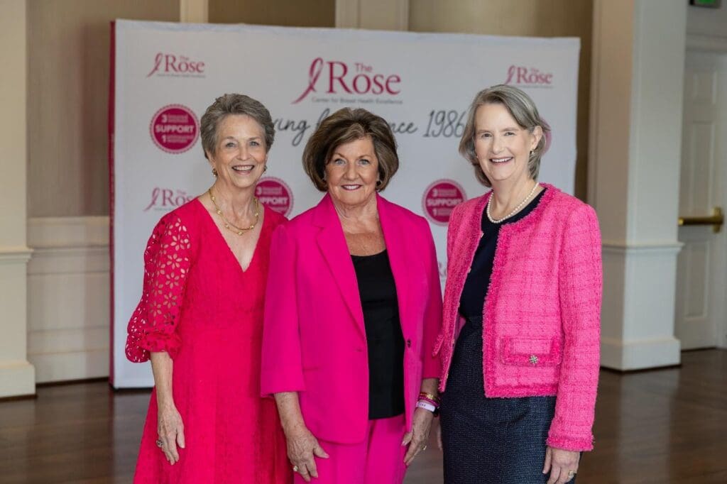 Chair Dinah McClymonds, The Rose CEO Dorothy Gibbons, Honoree Maria Wycoff Boyce at the 'Everything's Coming Up Roses' luncheon