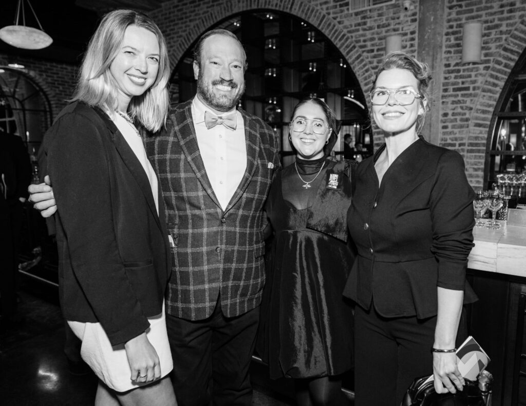 Emily Kirby, Ben Ackerley, Laura Burton, Jessica Phifer at Rothko Chapel Inspirit Dinner (Photo by Hung L. Truong)