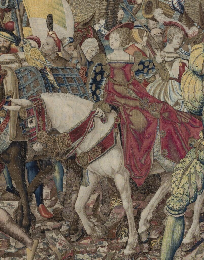 Pavia 12_The Invasion of the French Camp and the Flight of the Ladies and Servants (detail), c. 1528–31