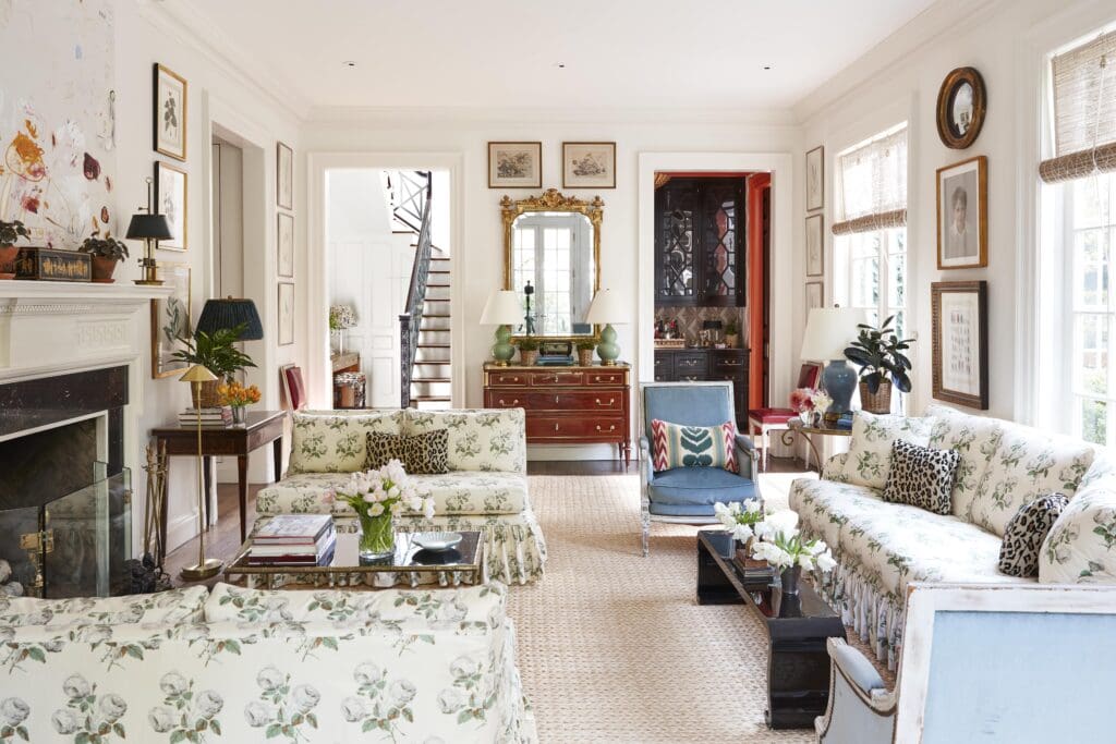 The living room in Caroline Gidiere's home. (Photo by Brian Woodcock)
