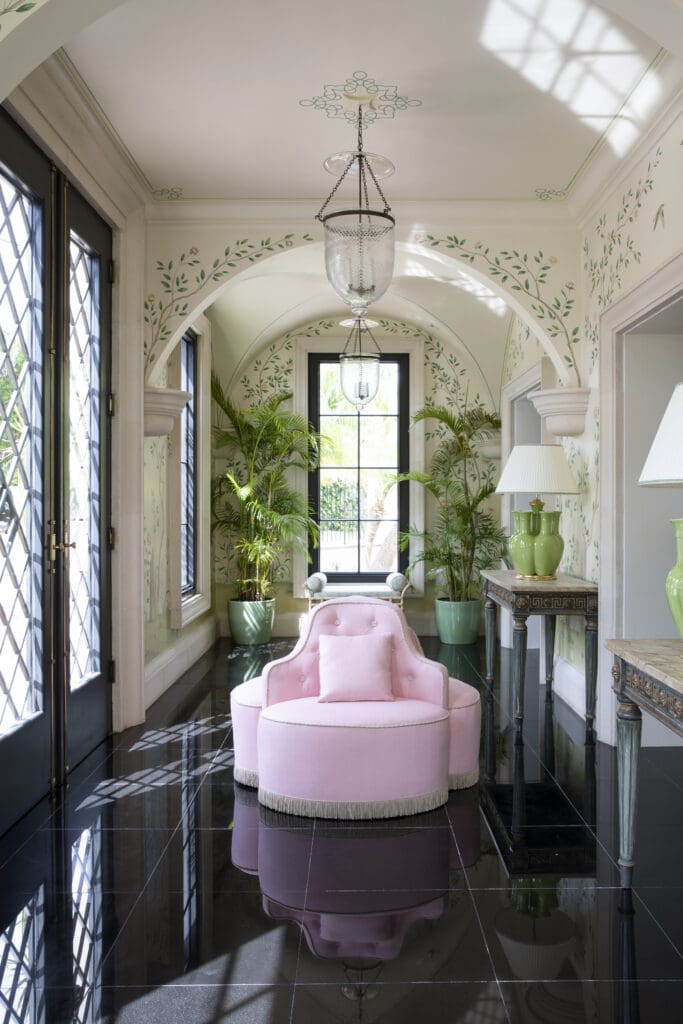 A foyer designed by Mark D. Sikes