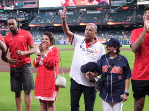 University of Houston Cougars men’s basketball team dejected after loss to Florida Gators in the NCAA Final Four Championship game Monday night in the Alamodome, April 7, 2025