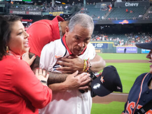 University of Houston Cougars men’s basketball team dejected after loss to Florida Gators in the NCAA Final Four Championship game Monday night in the Alamodome, April 7, 2025