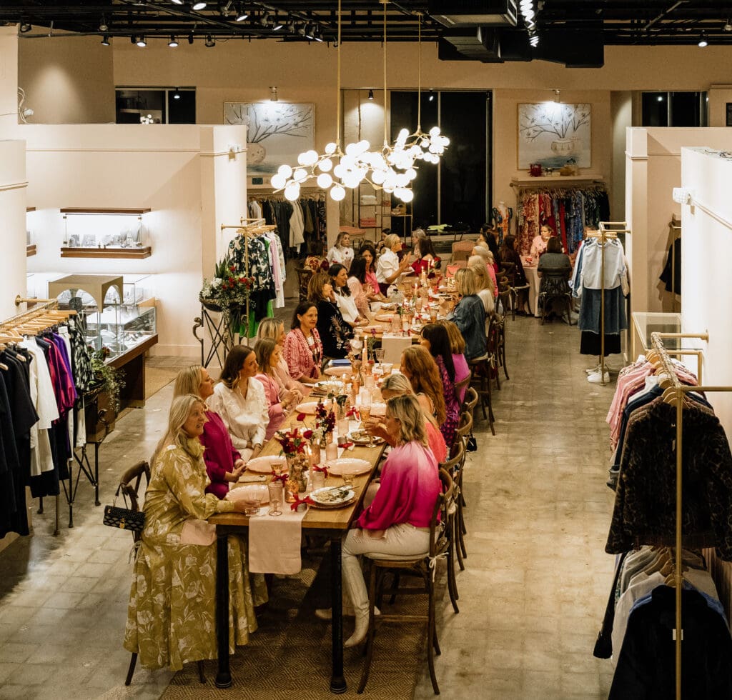 Guests gather for an intimate, seated dinner with Lebanese jeweler Selim Mouzannar at You Are Here, where he shared the stories behind his handcrafted enamel pieces. (Courtesy)