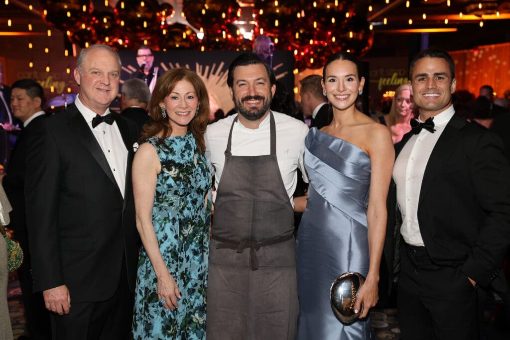 Brad & Jill Deutser, Chef Aaron Bludorn, Lauren & Lawson Gow at the Memorial Hermann Foundation gala (Photo by Priscilla Dickson)