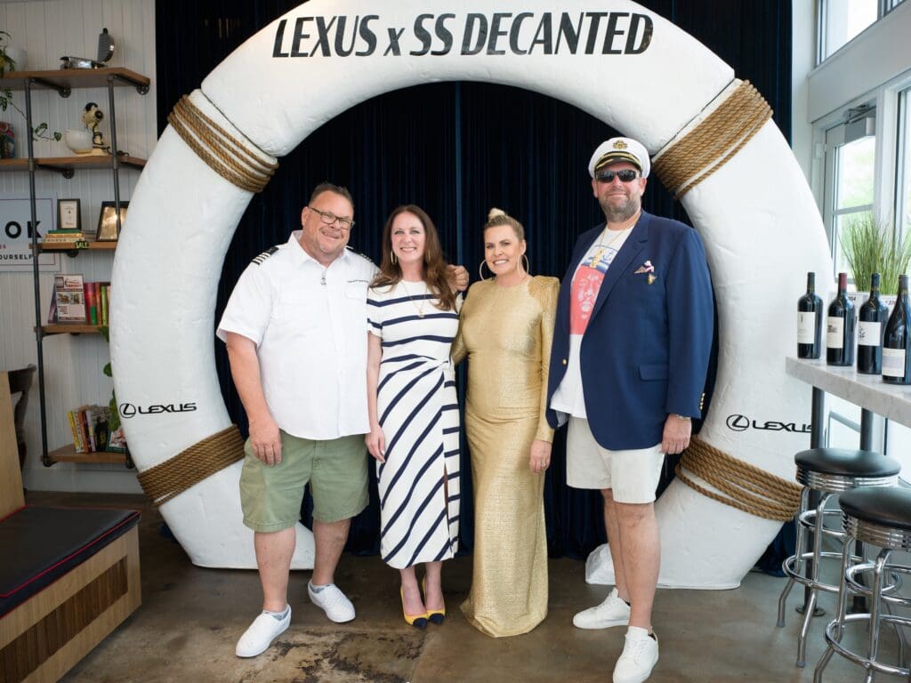Chris Shepherd & Lindsey Brown, chairs Vanessa & Chuck Ames at the Southern Smoke Foundation 'Decanted' fundraiser (Photo by Daniel Ortiz)