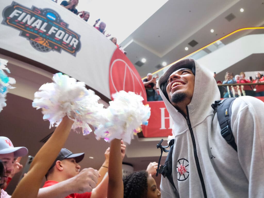 University of Houston point guard Milos Uzan is lived his Final Four dream. (Photo by F. Carter Smith)