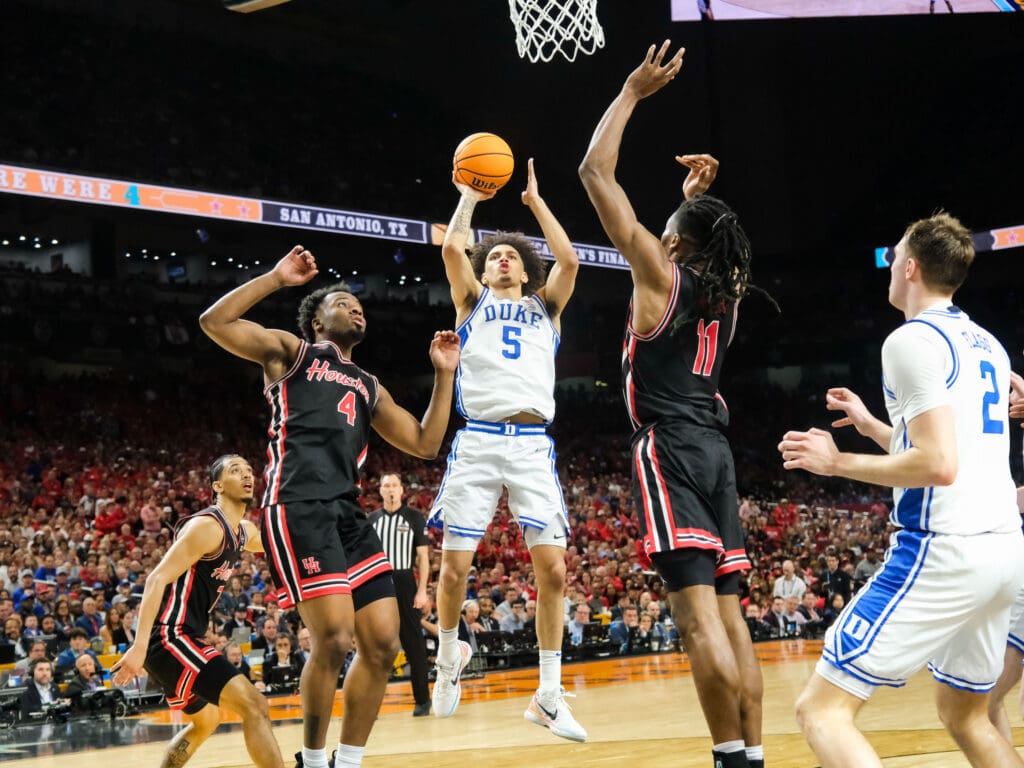 University of Houston never stopped coming at Duke in the Final Four. (Photo by F. Carter Smith)