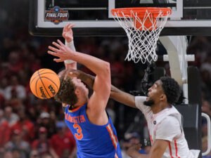 University of Houston Cougars men’s basketball team takes on the Florida Gators in the NCAA Final Four Championship game Monday night in the Alamodome,
