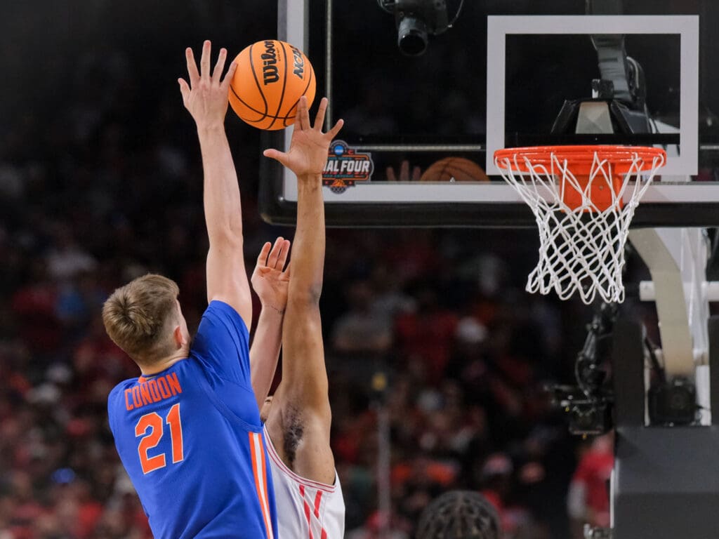 University of Houston Cougars men’s basketball team takes on the Florida Gators in the NCAA Final Four Championship game Monday night in the Alamodome, April 7, 2025