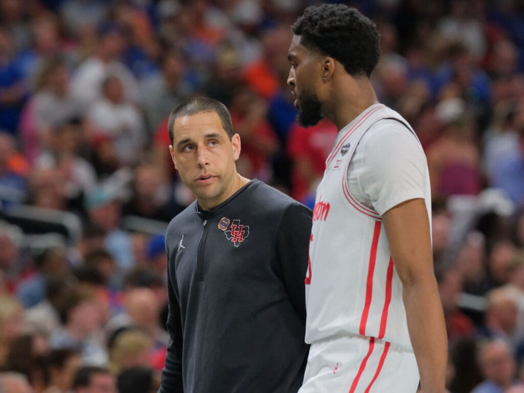 University of Houston Cougars men’s basketball team takes on the Florida Gators in the NCAA Final Four Championship game Monday night in the Alamodome, April 7, 2025