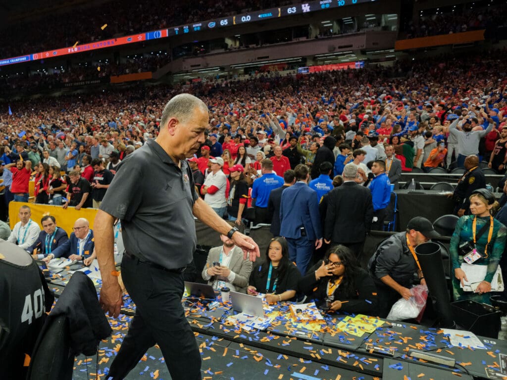 University of Houston coach Kelvin Sampson got to coach on Monday night. The happy ending will have to wait. (Photo by F. Carter Smith)