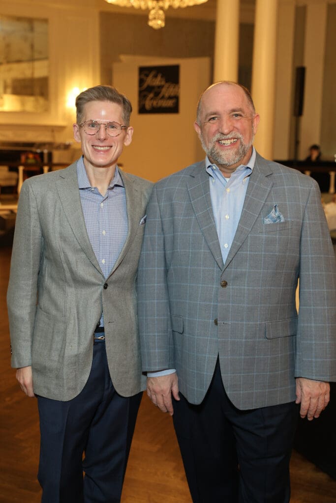 Daniel Irion & Kirk Kveton at the Houston Symphony League Icon luncheon. (Photo by Priscilla Dickson)