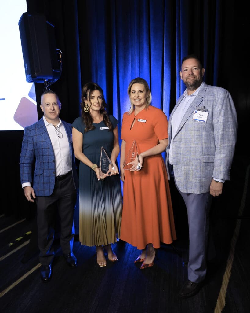 Dylan & Jordan Seff, Vanessa & Chuck Ames, the women honorees  at Crime Stoppers of Houston's 'Houston Heroes' award luncheon.  (Photo by Quy Tran)