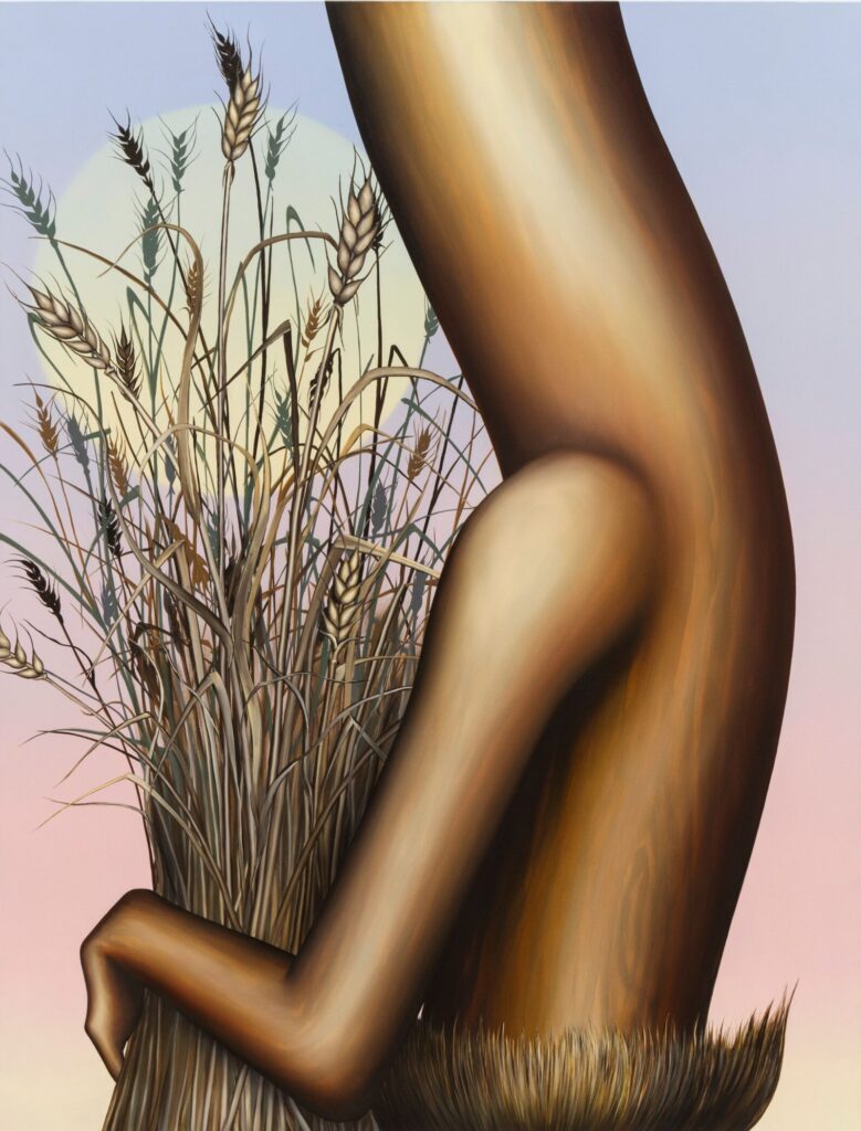 Emily Mae Smith's "Gleaner with Sheaf," 2025, at Perrotin