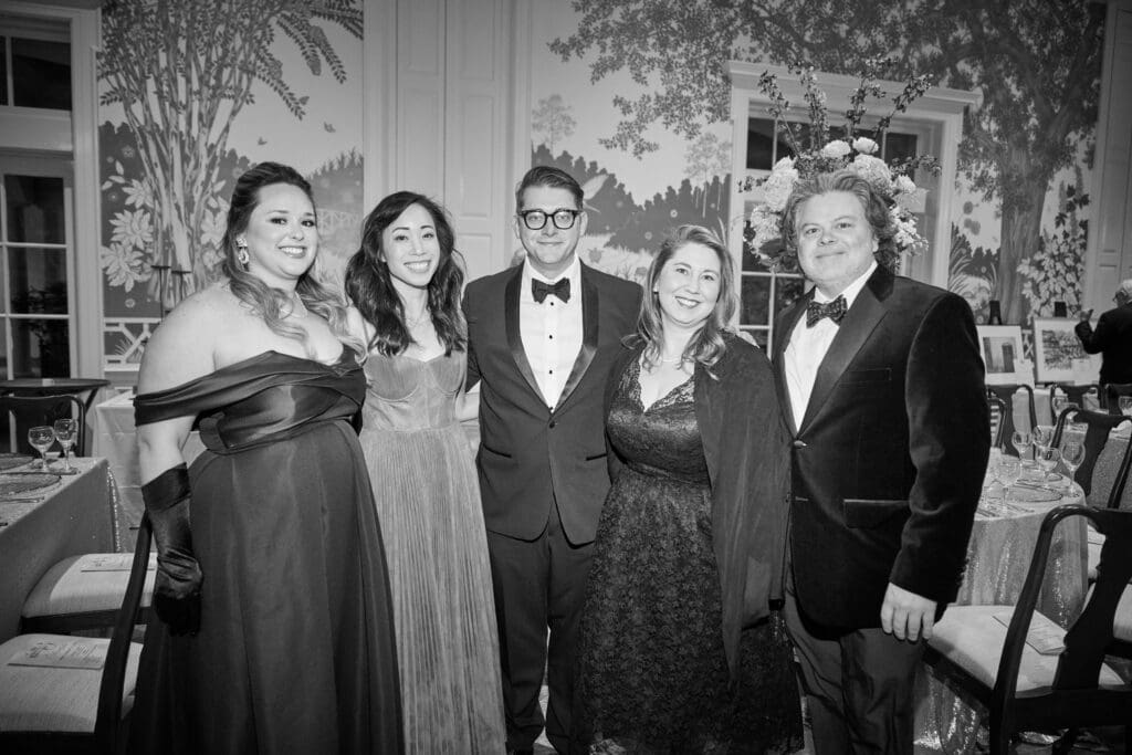 Jordan Jopling, Chi Tran, Mitchell, Aimee Holzrichter, Micah Bittner at The Heritage Society's 70th Platinum Jubilee Anniversary. (Photo by PWL Studio, Fulton Davenport)