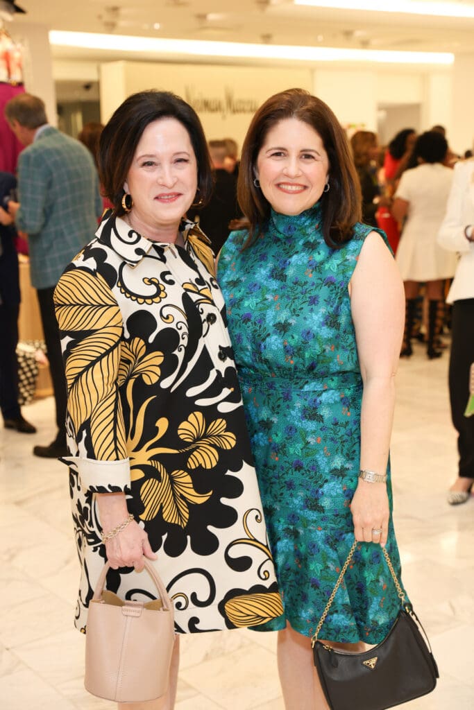 Anne Neeson, Lisa Helfman at the PaperCity Philanthropy in Fashion Best Dressed announcement party at Neiman Marcus.  (Photo by Priscilla Dickson)