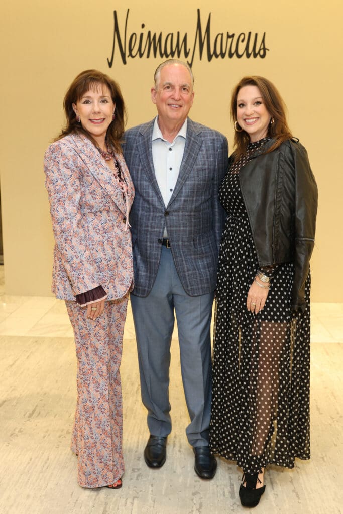 Honoree Elizabeth & Alan Stein, Laura Stein at the PaperCity Philanthropy in Fashion Best Dressed announcement party at Neiman Marcus.  (Photo by Priscilla Dickson)