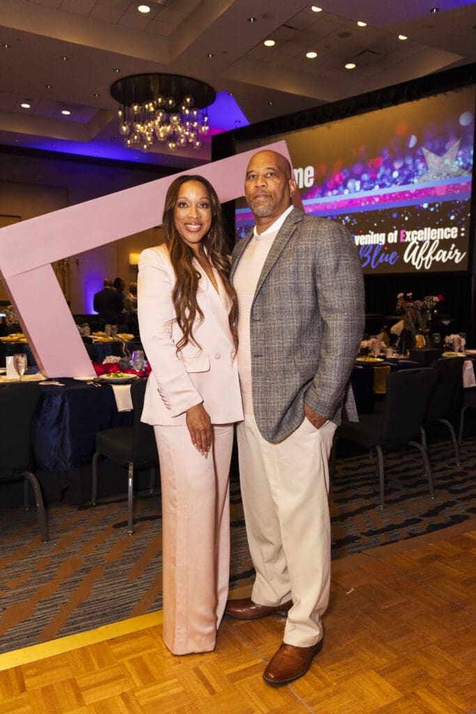 Chapter President Freda Knight and her husband, Sammy Knight, attend Jack and Jill’s 2025 Pink and Blue gala at The Woodlands Resort. (Photo by 209 Photo Booth)