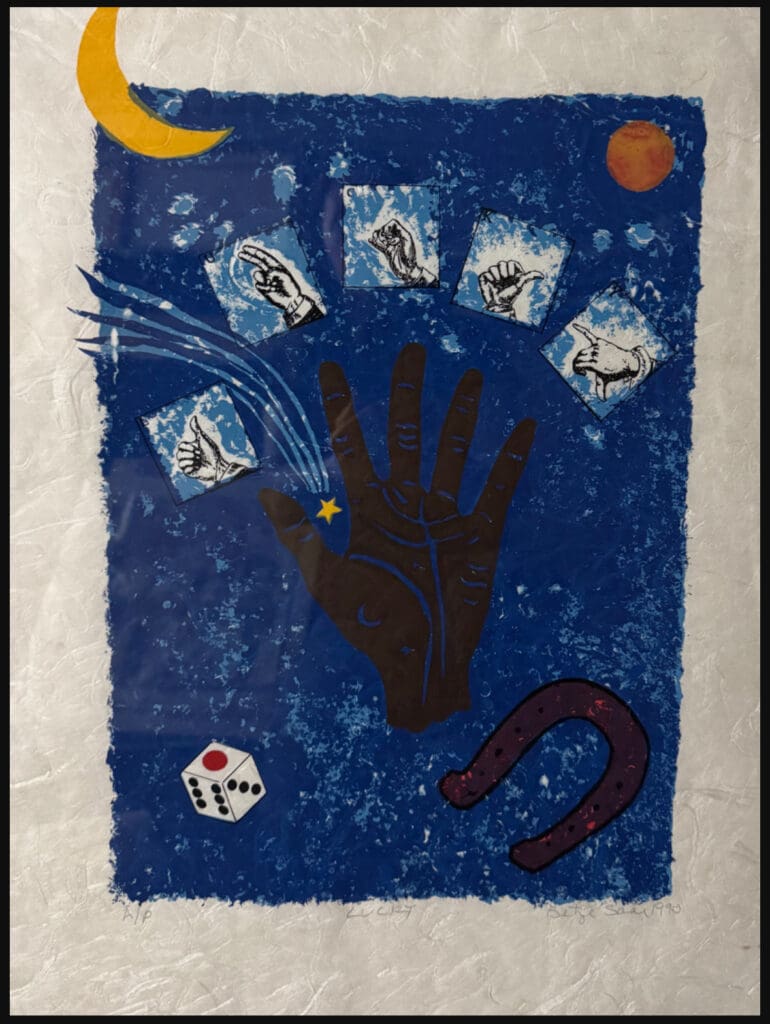 Betye Saar's "Lucky," 1990, on view at Gensler Houston headquarters. (Courtesy the Guess Lawson Collection)