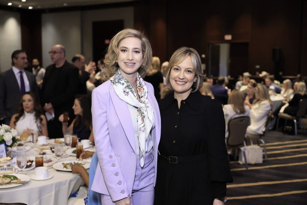Crime Stoppers Young Professionals board member Kaleta Blaffer Johnson, Lindsay Aronstein at Crime Stoppers of Houston's 'Houston Heroes' award luncheon.  (Photo by Quy Tran)