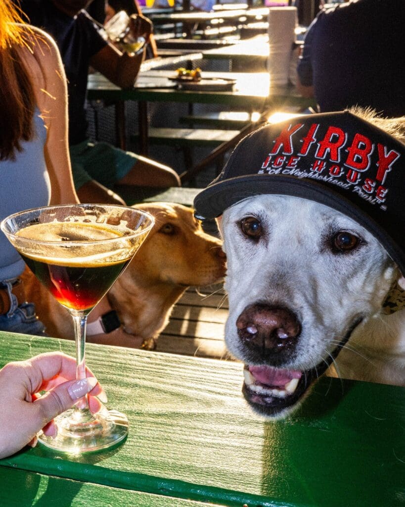 The Woodlands is home to many amazing dog-friendly restaurants. This precious pup is a Kirby favorite. (Photo courtesy of Kirby Ice House) 
