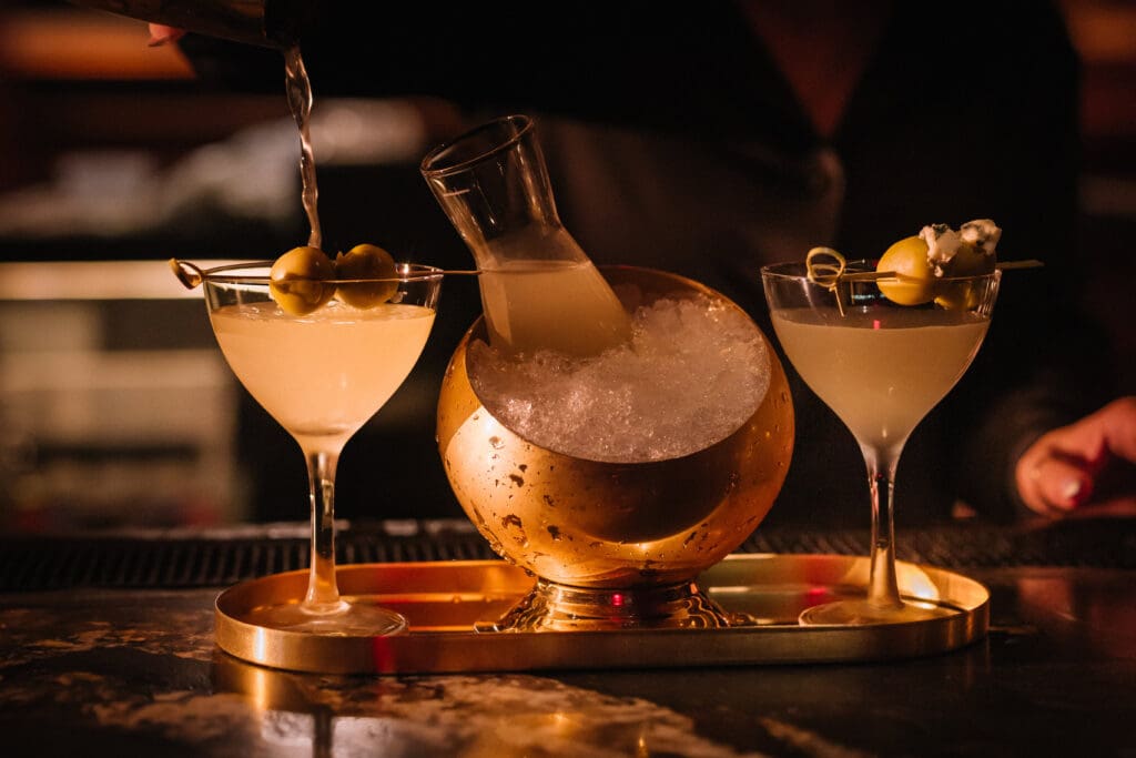 Always start with a martini at EVELYN. If you're a pair, opt for the Dirty Duo. (Photo by Chase Hall)
