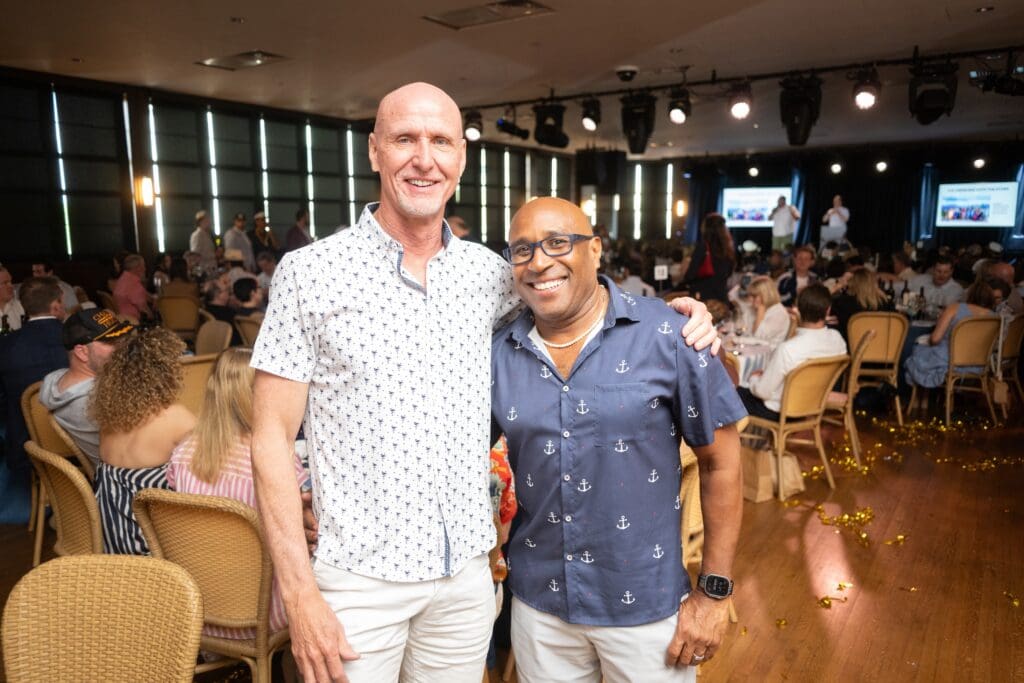 Mitchell George, Stanley Curtis at the Southern Smoke Foundation 'Decanted' fundraiser (Photo by Daniel Ortiz)