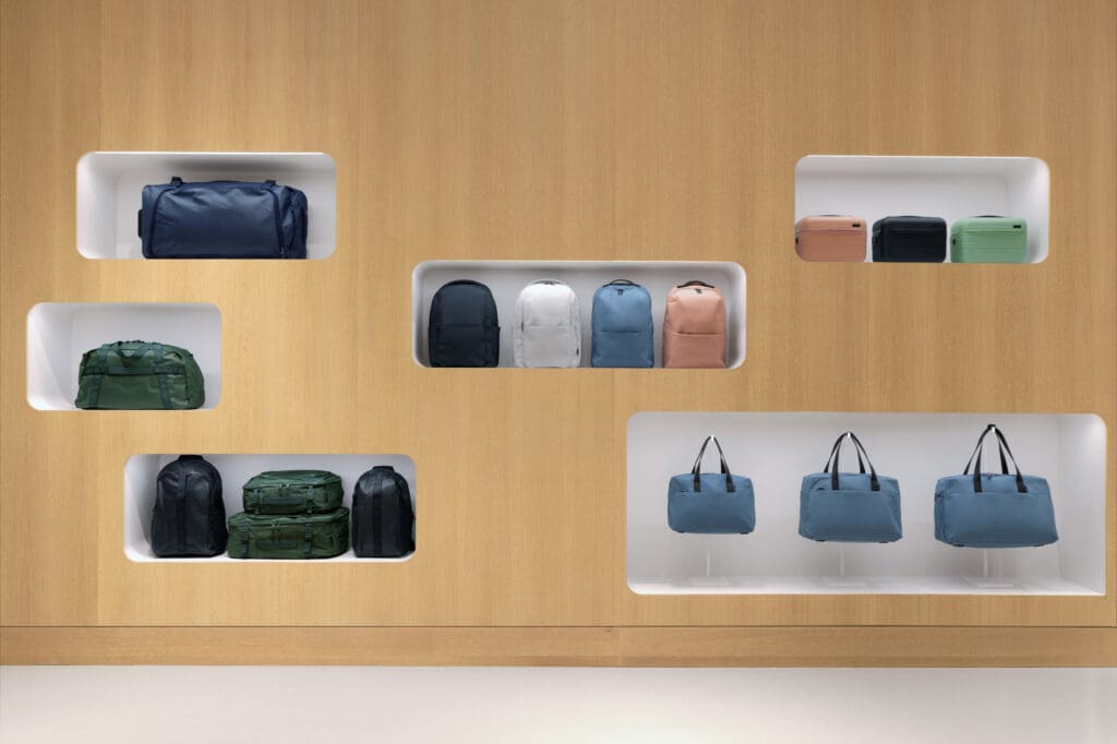 The NorthPark store is modern and sleek, with earthy shapes and neutral tones that allow the colorful products to sing. (Courtesy)