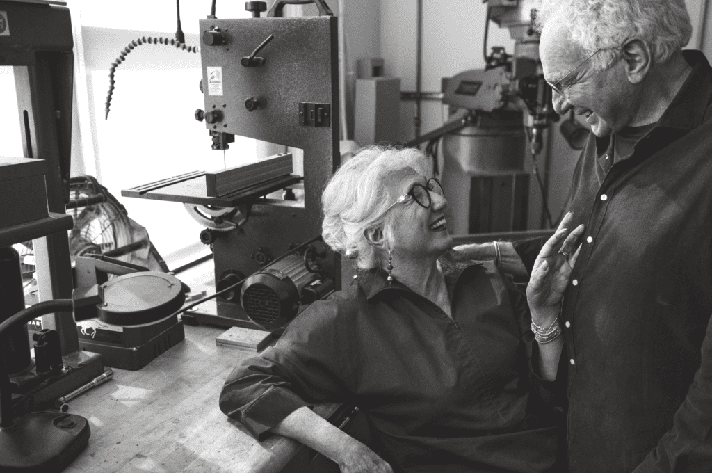 Sybil and David Yurman in the atelier at the Vestry Street headquarters, New York, 2023. (Photo by Norman Jean Roy)