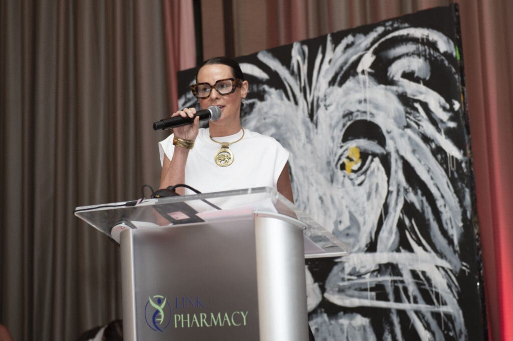 Stacy Bowers at Aging Mind Foundation's "A Night of Roaring Hope" gala (Photo by Tamytha Cameron and Nate Rehlander)