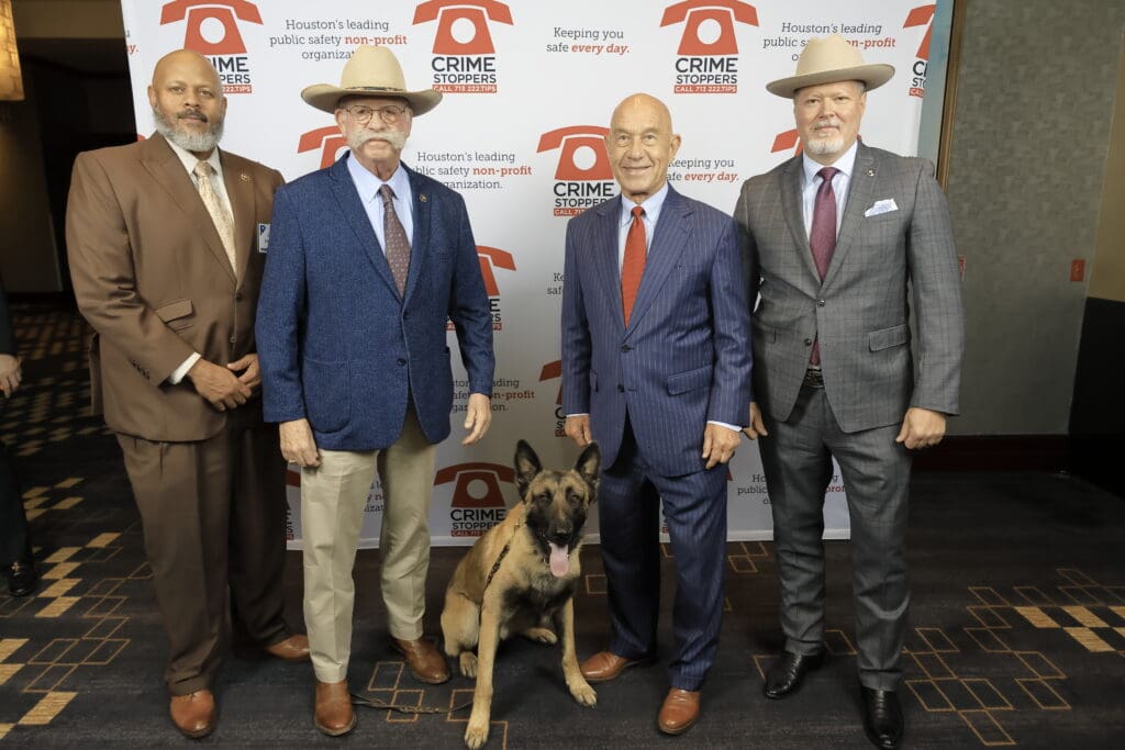 U.S. Marshal Service, K9 Rocky, Houston Mayor John Whitmire at Crime Stoppers of Houston's 'Houston Heroes' award luncheon.  (Photo by Quy Tran)